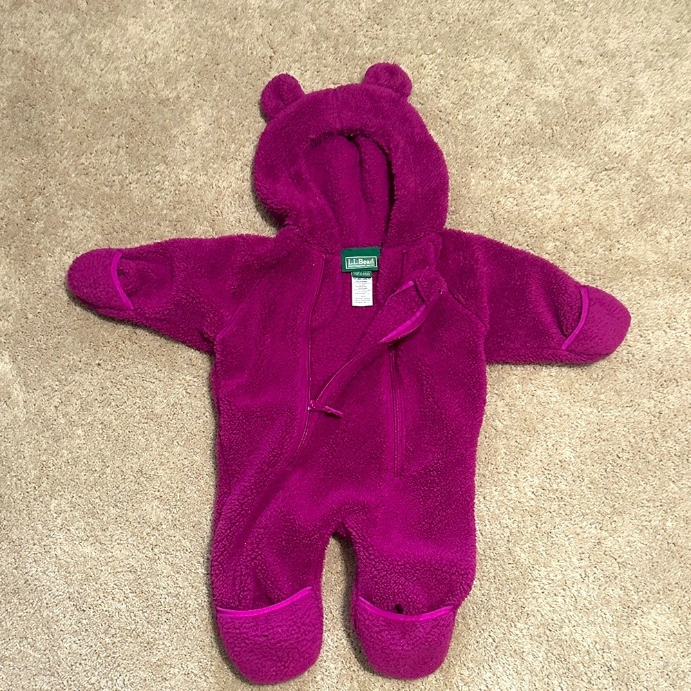 L.L. Bean Kids Fleece Footie - Magenta